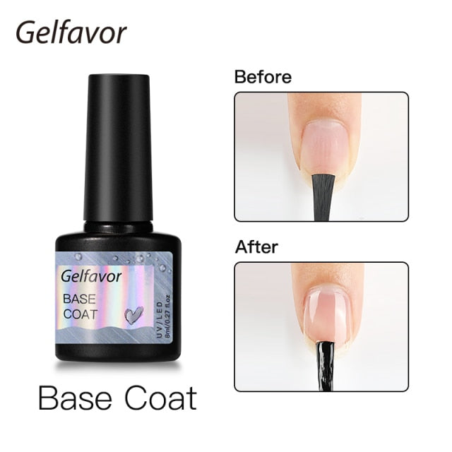 GELFAVOR Gel Nail Polish Glitter 8ML Semi-permanent Varnish Hybrid UV Nail Gel Polish For Manicure Nail Art Design Gel Varnishes