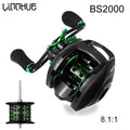 LINNHUE Baitcasting Reel BS2000 8.1:1 High Speed Fishing Reel 8KG Max Drag Freshwater Saltwater Carp Fishing For Bass US Stock