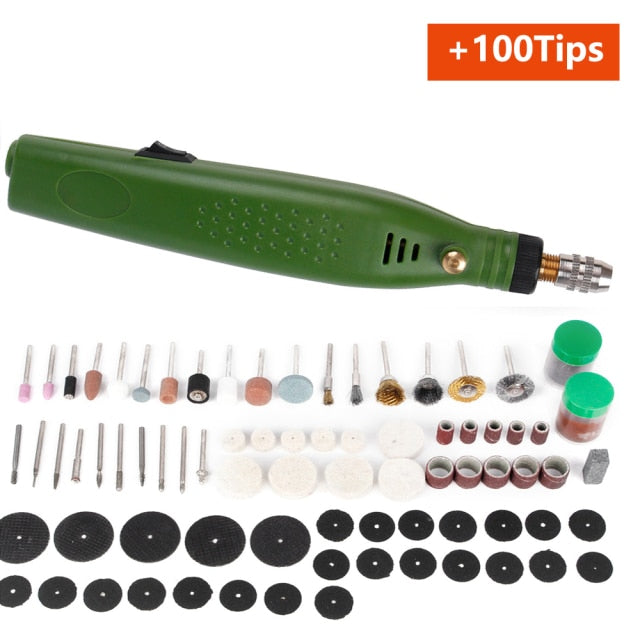 Electric Drill Dremel Grinder Engraver Pen Grinder Mini Drill Electric Rotary Tool Grinding Machine Dremel 100pcs Accessories