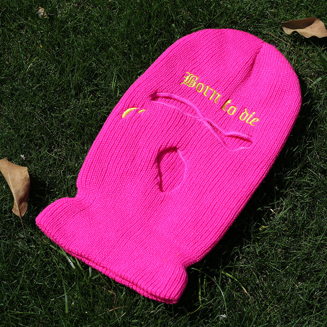 Neon Balaclava Three-hole Ski Mask Tactical Mask Full Face Mask Winter Hat Halloween Party Mask Limited Embroidery