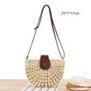 Gusure Woven Rattan Bag Round Straw Shoulder Bag Small Beach HandBags Women Summer Hollow Handmade Messenger Crossbody Bags