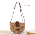 Gusure Woven Rattan Bag Round Straw Shoulder Bag Small Beach HandBags Women Summer Hollow Handmade Messenger Crossbody Bags