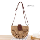 Gusure Woven Rattan Bag Round Straw Shoulder Bag Small Beach HandBags Women Summer Hollow Handmade Messenger Crossbody Bags