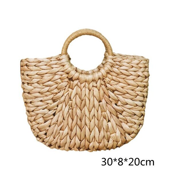 Gusure Woven Rattan Bag Round Straw Shoulder Bag Small Beach HandBags Women Summer Hollow Handmade Messenger Crossbody Bags