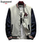 2020 New Arrival Letter Rib Sleeve Cotton Embroidery Logo Single Breasted Casual Bomber Baseball Jacket Loose Cardigan Coat