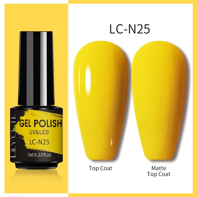 LILYCUTE 7ml Gel Nail Polish Semi Permanent Solid Gel Polish Lamp Varnishes Soak Off Nail Art Manicure Top Coat Gellak DIY Gel