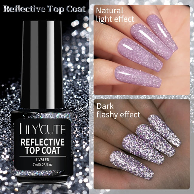 LILYCUTE 7ml Gel Nail Polish Semi Permanent Solid Gel Polish Lamp Varnishes Soak Off Nail Art Manicure Top Coat Gellak DIY Gel