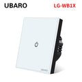 UBARO EU AC100-240V Tempered Black White Crystal Glass Touch Switch Panel Wall Light Sensor Button 1/2/3 Gang Led Indicator