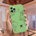 Luxury Popular Planes World Map Travel Silicone Case For iPhone 11 12 13 Pro MAX X XS XR 7 8 Plus Cute Candy Matte Soft Cover