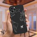 Luxury Popular Planes World Map Travel Silicone Case For iPhone 11 12 13 Pro MAX X XS XR 7 8 Plus Cute Candy Matte Soft Cover