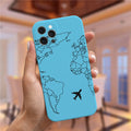 Luxury Popular Planes World Map Travel Silicone Case For iPhone 11 12 13 Pro MAX X XS XR 7 8 Plus Cute Candy Matte Soft Cover