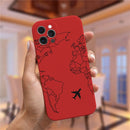 Luxury Popular Planes World Map Travel Silicone Case For iPhone 11 12 13 Pro MAX X XS XR 7 8 Plus Cute Candy Matte Soft Cover