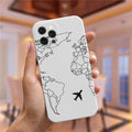 Luxury Popular Planes World Map Travel Silicone Case For iPhone 11 12 13 Pro MAX X XS XR 7 8 Plus Cute Candy Matte Soft Cover