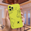 Luxury Popular Planes World Map Travel Silicone Case For iPhone 11 12 13 Pro MAX X XS XR 7 8 Plus Cute Candy Matte Soft Cover