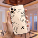 Luxury Popular Planes World Map Travel Silicone Case For iPhone 11 12 13 Pro MAX X XS XR 7 8 Plus Cute Candy Matte Soft Cover