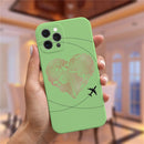 Luxury Popular Planes World Map Travel Silicone Case For iPhone 11 12 13 Pro MAX X XS XR 7 8 Plus Cute Candy Matte Soft Cover