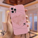 Luxury Popular Planes World Map Travel Silicone Case For iPhone 11 12 13 Pro MAX X XS XR 7 8 Plus Cute Candy Matte Soft Cover