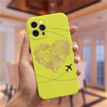 Luxury Popular Planes World Map Travel Silicone Case For iPhone 11 12 13 Pro MAX X XS XR 7 8 Plus Cute Candy Matte Soft Cover