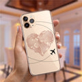 Luxury Popular Planes World Map Travel Silicone Case For iPhone 11 12 13 Pro MAX X XS XR 7 8 Plus Cute Candy Matte Soft Cover