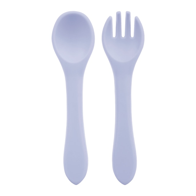 Feeding Wooden Handle Silicone Spoon For Baby Utensils Eat Soild Food Kids Training Manipulative Ability Children's Tableware