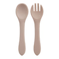 Feeding Wooden Handle Silicone Spoon For Baby Utensils Eat Soild Food Kids Training Manipulative Ability Children's Tableware