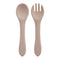 Feeding Wooden Handle Silicone Spoon For Baby Utensils Eat Soild Food Kids Training Manipulative Ability Children's Tableware