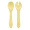 Feeding Wooden Handle Silicone Spoon For Baby Utensils Eat Soild Food Kids Training Manipulative Ability Children's Tableware