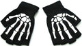 Warm Knitting Fingerless Gloves for Adult Half Finger Glove Human Skeleton Head Gripper Print Cycling Non-slip Wrist Gloves