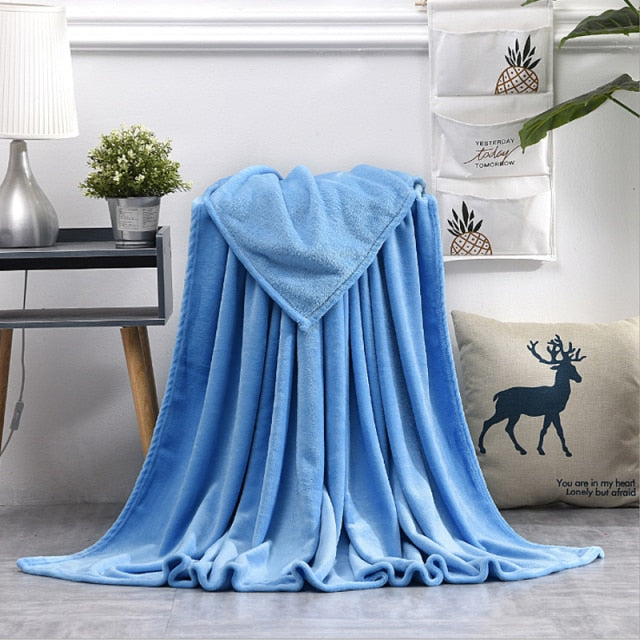 Soft Warm Coral Fleece Blanket Winter Sheet Bedspread Sofa Throw 230Gsm 8 Size Light Thin Mechanical Wash Flannel Blankets