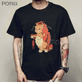 Men Catana Cool Summer Loose Men/Women T Shirt Casual Short Sleeve Cat Print Anime Tshirt Japanese Summer T-Shirt Tops Tee Shirt