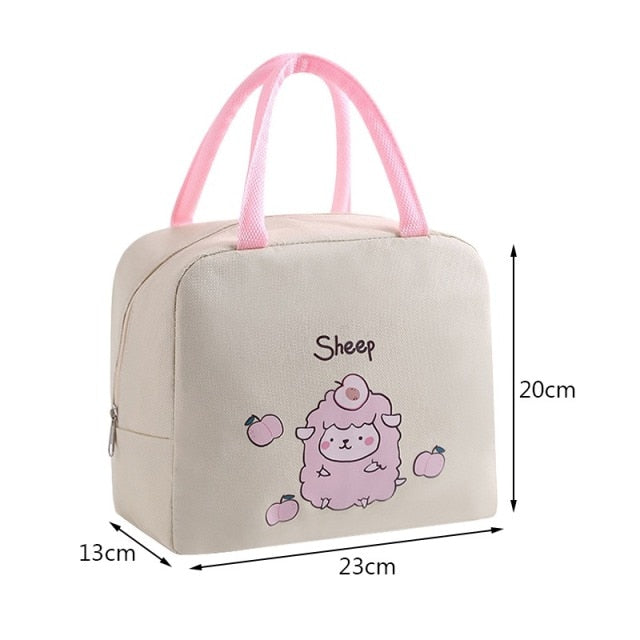 New Portable Lunch Bag New Thermal Insulated Lunch Box Tote Cooler Handbag Lunch Bags For Women Convenient Box Tote Food Bags