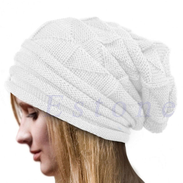 Unisex Men Women Knit Baggy Beanie Oversize Winter Hat Ski Slouchy Cap Skull Winter Wool Warm Cap Beanies