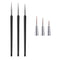 3Pcs Acrylic French Stripe Nail Art Liner Brush Set 3D Tips Manicuring Ultra-thin Line Drawing Pen UV Gel Brushes Painting Tools