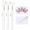 3Pcs Acrylic French Stripe Nail Art Liner Brush Set 3D Tips Manicuring Ultra-thin Line Drawing Pen UV Gel Brushes Painting Tools