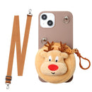 Fashion Cross Shoulder Strap Marble Christmas Gift Case For iPhone 12 11 Pro Max XS Max XR X 7 8 Plus Bow Necklace Soft Cover