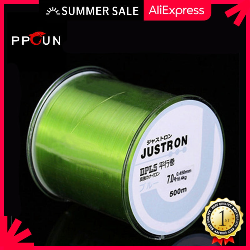 Justron Daiwa 500m Super Strong Nylon Fishing Line High Quality Monofilament Abrasion Japan Fishi Line 2-35LB fluorocarbon sink