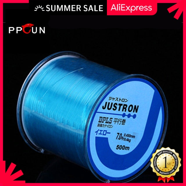 Justron Daiwa 500m Super Strong Nylon Fishing Line High Quality Monofilament Abrasion Japan Fishi Line 2-35LB fluorocarbon sink