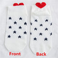 Kawaii Women 3D Ear socks Red Heart Pattern With Big Eyes Cute Campus Simple Basic Fresh Female Sokken Happy Socks Sweet Girls