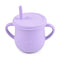 Baby Silicone Sippy Cups BPA-Free Portable Storage Snack Container Feeding Cup For Children Leakproof Learning Drink Cup Sets