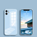 Tempered Glass Phone Case For iPhone 13 12 Mini 11 Pro XS Max Cover For iPhone XR X 8 7 6s 6 Plus SE 2020 Soft TPU Frame Case