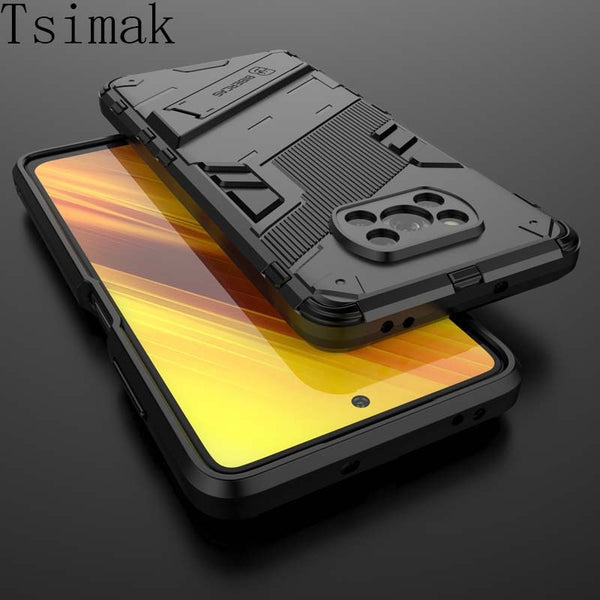 Shockproof Armor Case For Xiaomi POCO X3 Pro M3 M2 F2 F3 GT 5G Phone Cover Holder Back Coque for Redmi 10 9 9A 9T 9C NFC Case