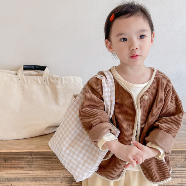2022 Fall Winter Korean Boys Clothes For Girls Cardigan Granular Velvet  Loose Lamb Velvet Warm Children's Jacket Coat For Girls