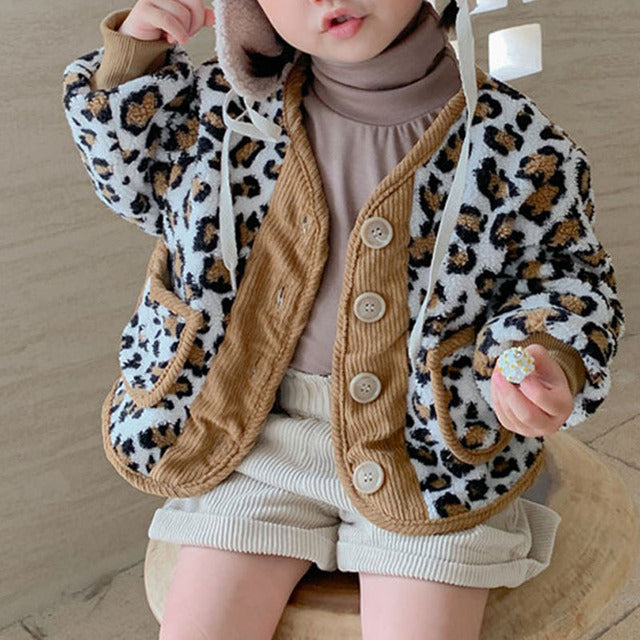 2022 Fall Winter Korean Boys Clothes For Girls Cardigan Granular Velvet  Loose Lamb Velvet Warm Children's Jacket Coat For Girls