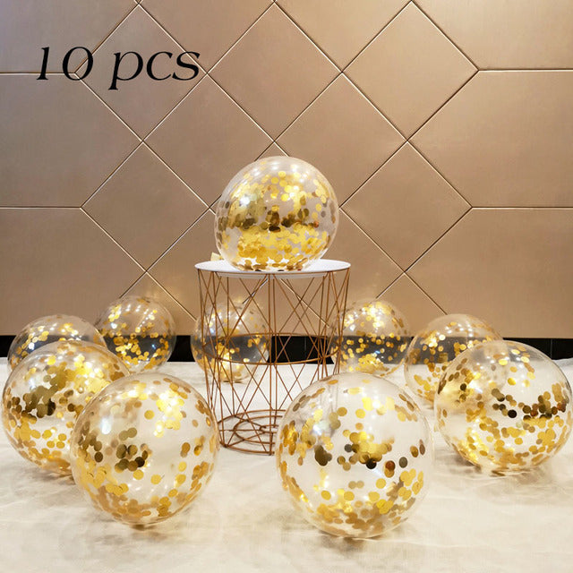 10/20 Star Confetti Balloons Metallic Confetti Latex Transparent Ballon Baby Shower Birthday Party Wedding Decoration Ball Globo