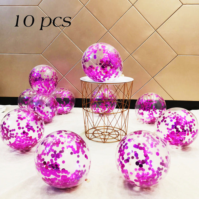 10/20 Star Confetti Balloons Metallic Confetti Latex Transparent Ballon Baby Shower Birthday Party Wedding Decoration Ball Globo