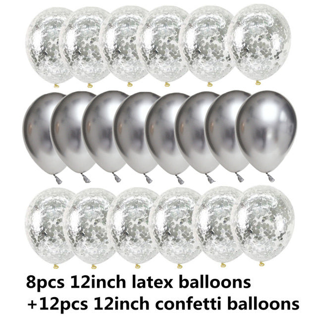 10/20 Star Confetti Balloons Metallic Confetti Latex Transparent Ballon Baby Shower Birthday Party Wedding Decoration Ball Globo