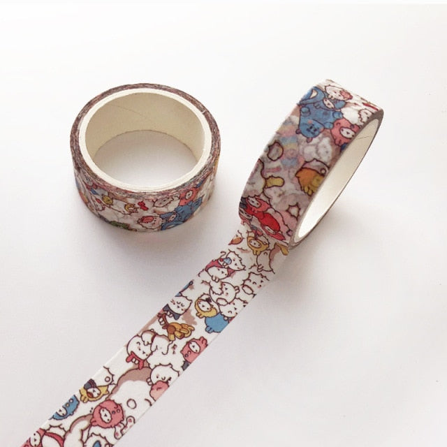 Mohamm 1Pcs Kawaii Cartoon Decoration Tape Paper Washi Masking Tape Creative Scrapbooking Stationary School Supplies