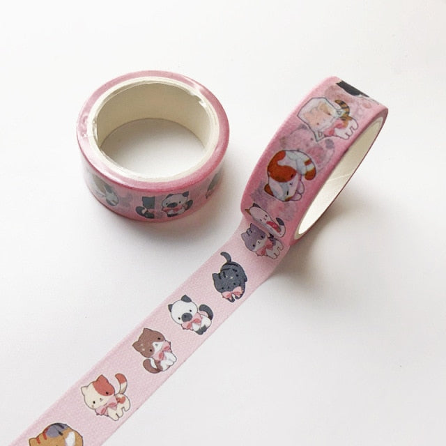 Mohamm 1Pcs Kawaii Cartoon Decoration Tape Paper Washi Masking Tape Creative Scrapbooking Stationary School Supplies