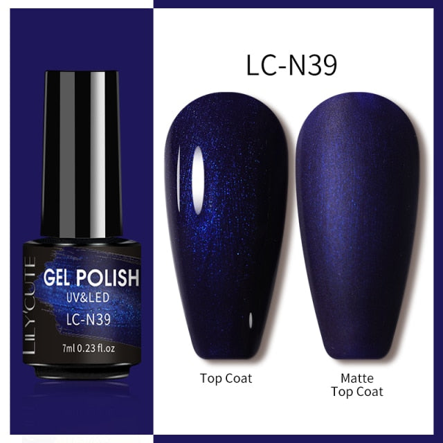 Lilycute 7ml Reflective Glitter Nail Gel Polish Effect Sparkling Soak Off Gel Semi Permanent For Manicure Nail Art UV Nail Gel