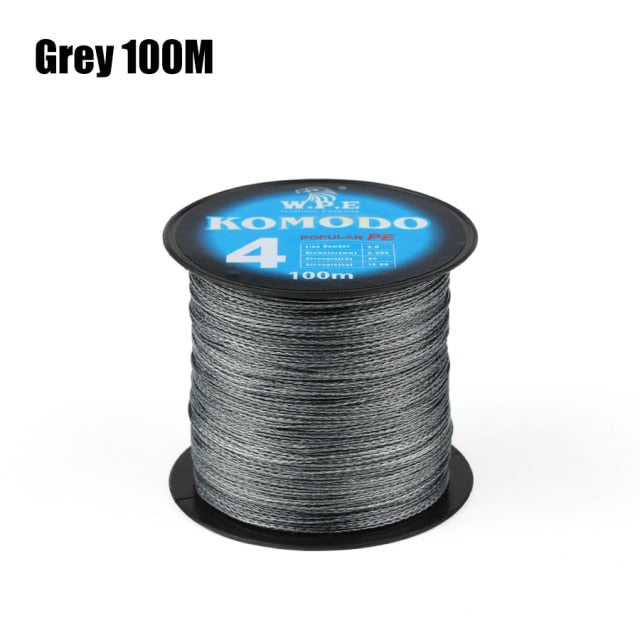 W.P.E KOMODO Series Braided Fishing Line 4 Strands 100M 150M 300M PE Braided Fishing Wire 0.6#-4.0# 10-40lb Carp Fishing Tackle